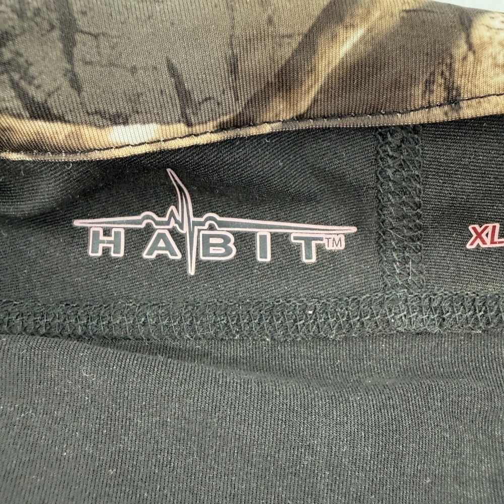 Habit Mens‎ XL Quarter Zip Performance Shirt Scent-Factor Black Camo PT1350 - Picture 3 of 7